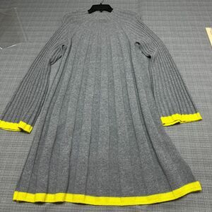 Anthropologie Gray‎ Ribbed Knit Sweater Dress M Alpaca Wool Blend Mod Retro Cozy